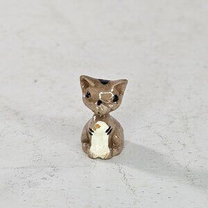 Vintage Hagen Renaker Tabbie Kitten Grey Striped Cat Very Tiny Rare MISSING TAIL